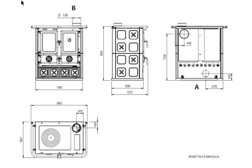 Holzherd Rosetta 5.0 Maiolica von La Nordica
